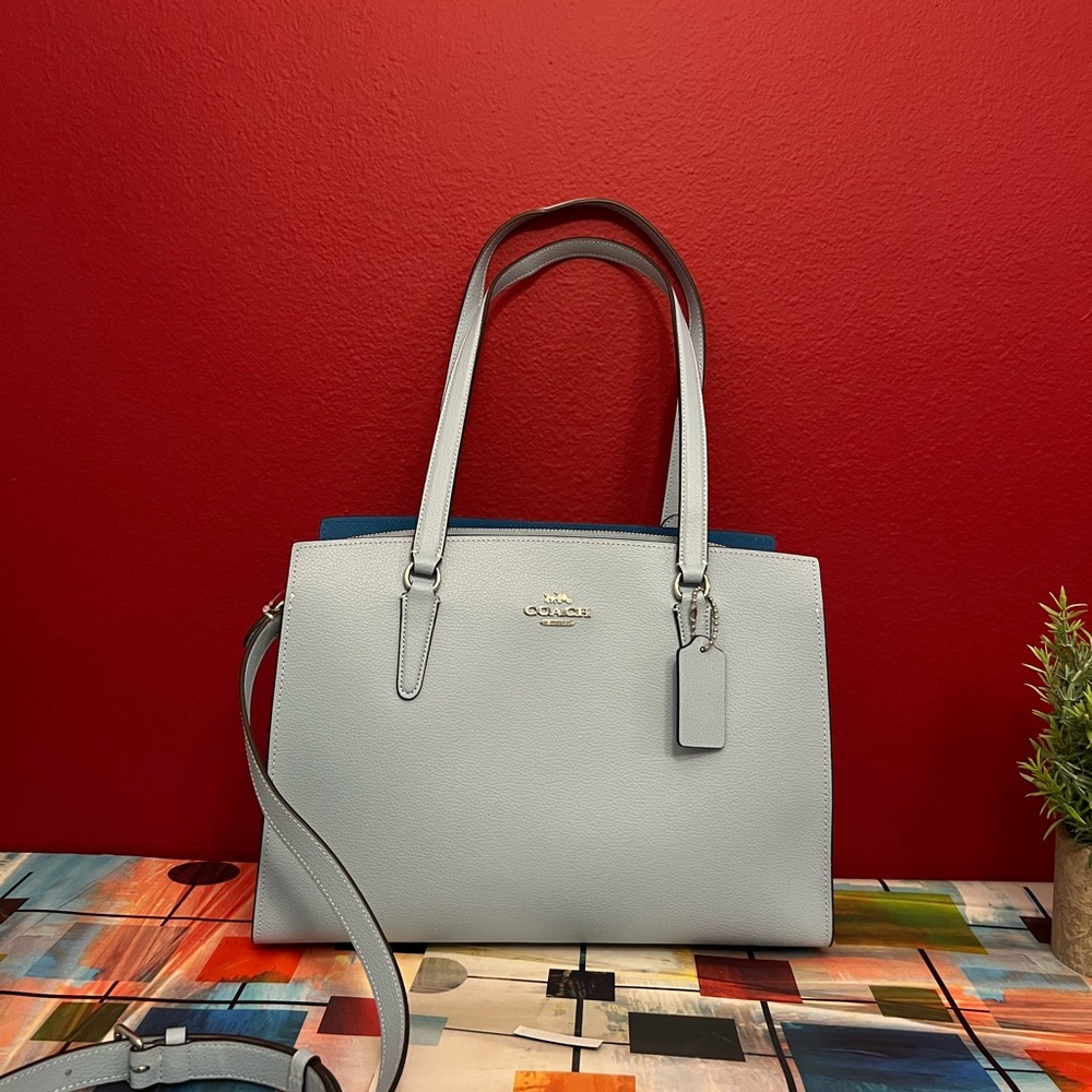 🩵💙🩵NWT Two Tone Blue Coach Carryall 🩵💙🩵 - Picture 7 of 13